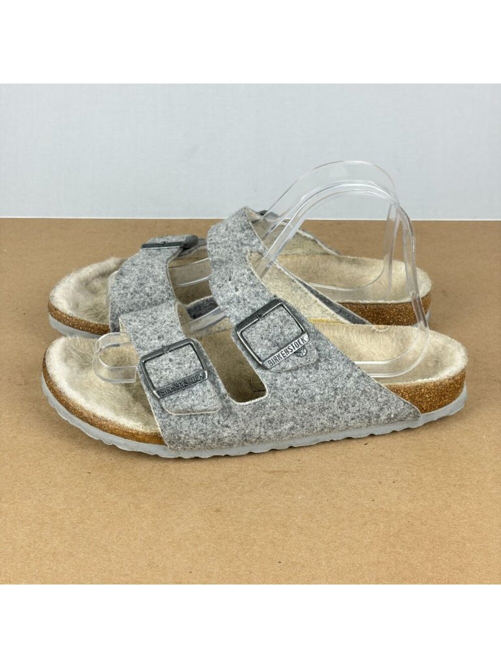 Birkenstock Arizona Rivet Felt Sandals Womens 9 Gray Casual Comfort